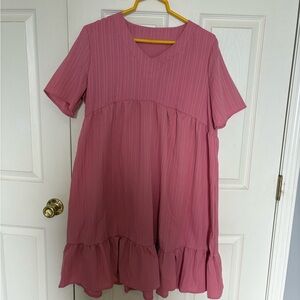 Elegant Mauve Casual Dress